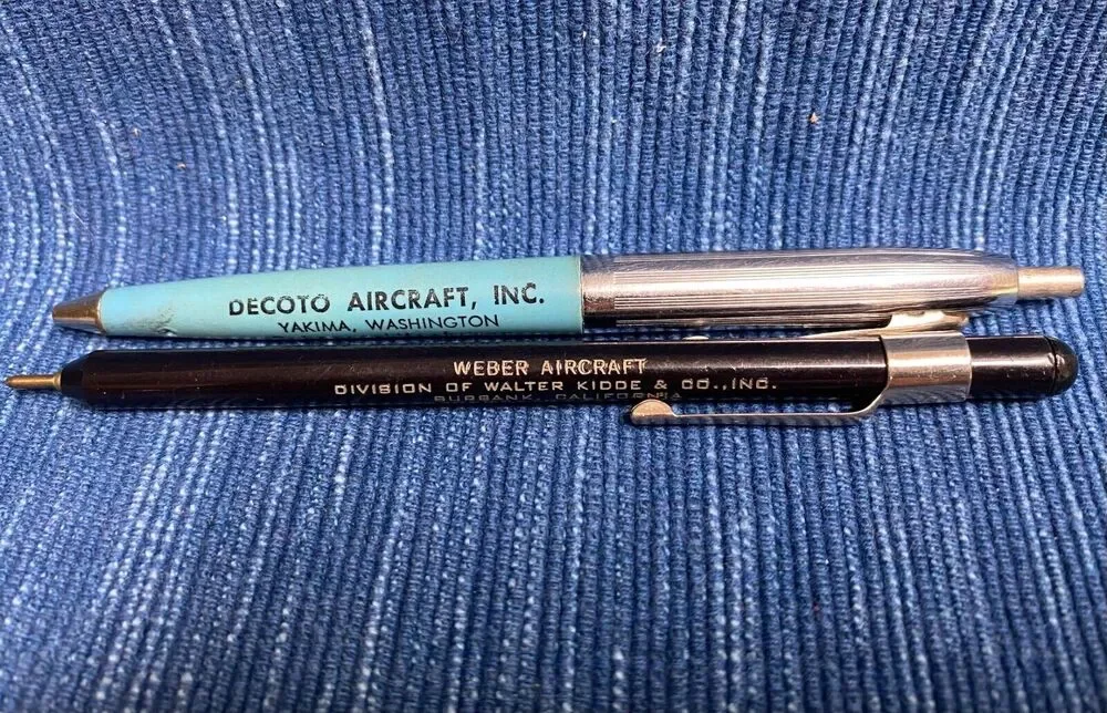 VTG Pen Decoto Weber Aircraft Burbank Washington Advertising Walter Kidde 971A